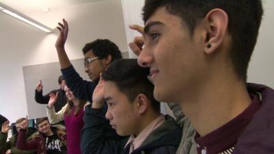 Young people taking part in a Bite the Ballot event