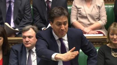 Ed Miliband points to government front bench