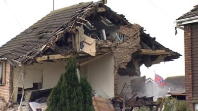 The house damaged in Clacton blast