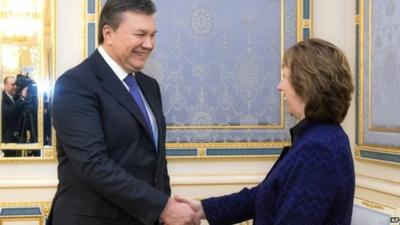 President Viktor Yanukovych and Baroness Catherine Ashton