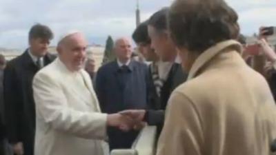 Pope Francis meets Steve Coogan and Philomena Lee