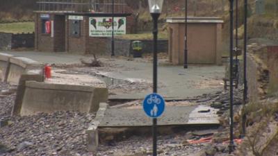 Storm damage in Deganwy