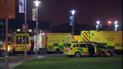Several ambulances were called to the Odyssey Arena in Belfast