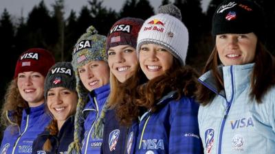 The US women's ski jumping team