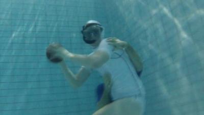 Underwater rugby player