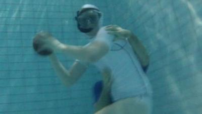 Underwater rugby player