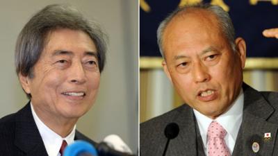 Former Prime Minister Morihiro Hosokawa and Yoichi Masuzoe