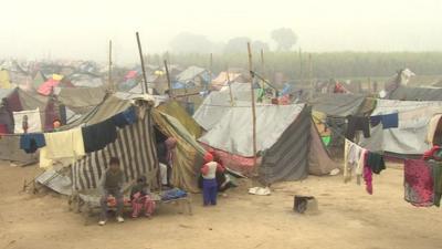 Tents and a family