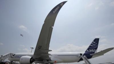 An Airbus A350-900 test plane