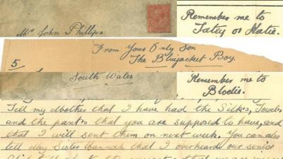 Extracts of the letter written in World War One