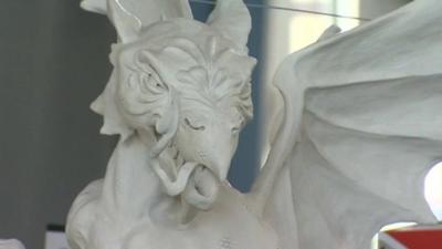 Model of dragon which will top the memorial