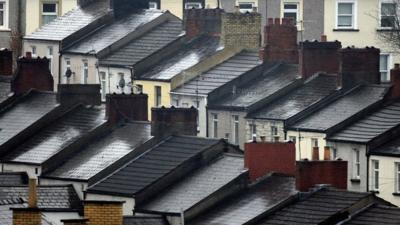 Rooftops along streets