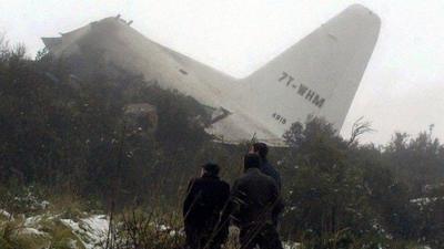 A picture taken with a mobile phone shows the plane wreckage