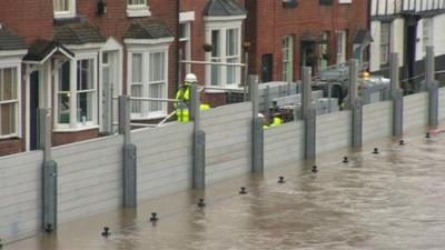 Flood barriers Bewdley