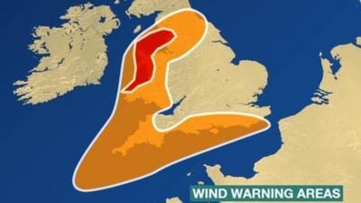 Wind warning areas