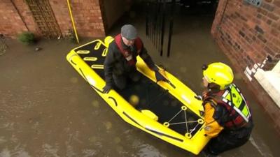 Man rescued from floods