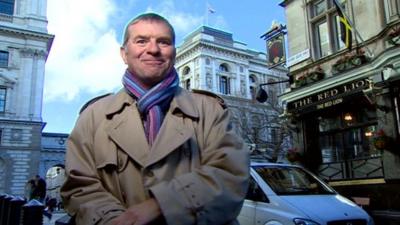 Charlie Whelan outside Red Lion pub in Westminster