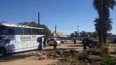 Bus on outskirts of Homs