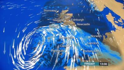 Weather graphic for Friday