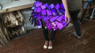 The skirt made of smartphones