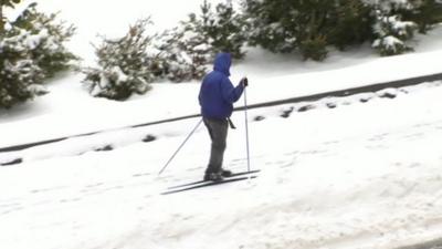 A man skiing