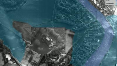 Images taken by the RAF to pinpoint houses that need assistance