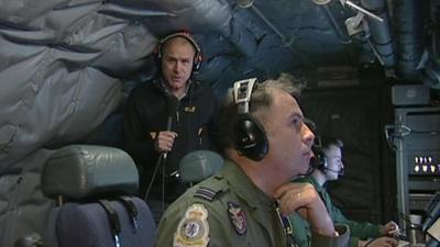 Jonathan Beale inside the RAF Sentinel spy plane