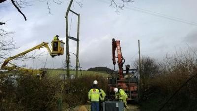 ScottishPower engineers at Llandre, Ceredigion