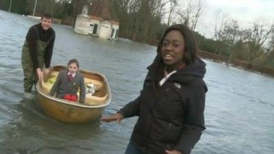 Ayshah meets Charlotte, who travels to school by boat