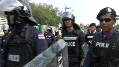 Police in central Bangkok take control