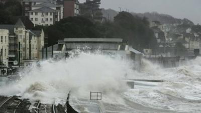 Storm-lashed coastal development