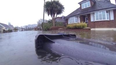 Flooding in Egham, Surrey