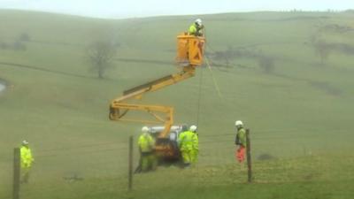 Engineers from ScottishPower working on lines