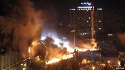 Clashes at Independence Square in Kiev