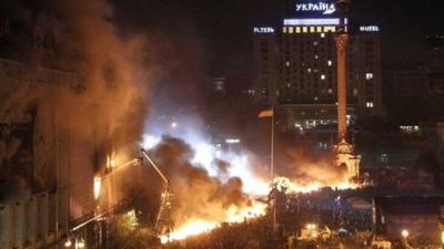 Clashes at Independence Square in Kiev