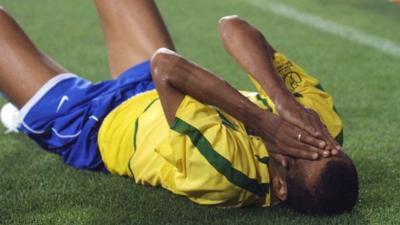 Brazil's Rivaldo feigns injury against Turkey