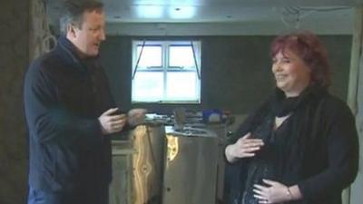 David Cameron in Duke of Edingburgh pub, Newgale