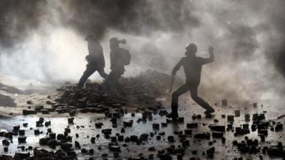 Anti-government protesters in Kiev