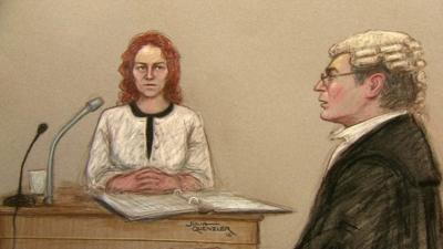 Court sketch of Rebekah Brooks