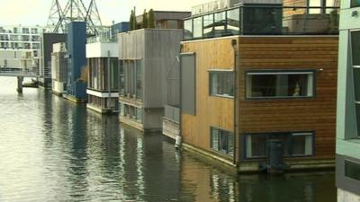 Floating houses in the Netherlands