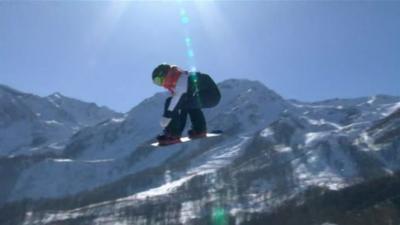 Jenny Jones snowboarding