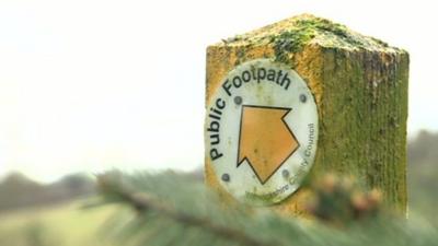 Public footpath signpost