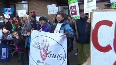 Cuts protest in Powys