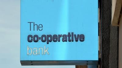 A sign reading: 'The co-operative bank'