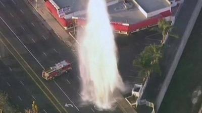 Burst hydrant