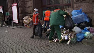 Street cleaners in Ukraine, file pic