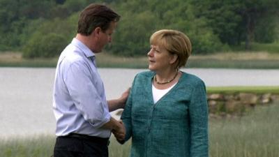 Prime Minister David Cameron and German Chancellor Angela Merkel