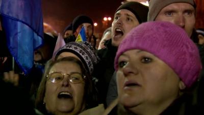 People gathered in Independence Square