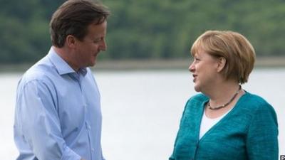 David Cameron and Angela Merkel at last year's G8 summit in Northern Ireland