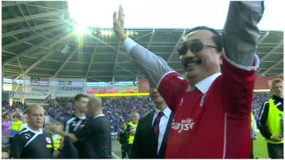 Vincent Tan at Cardiff soccer stadium